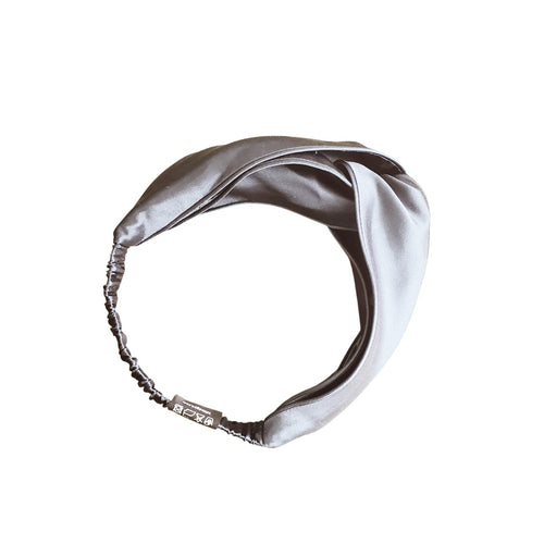 Silk Headband - Silky Silver - SILKEDGED MULBERRY SILK Co.