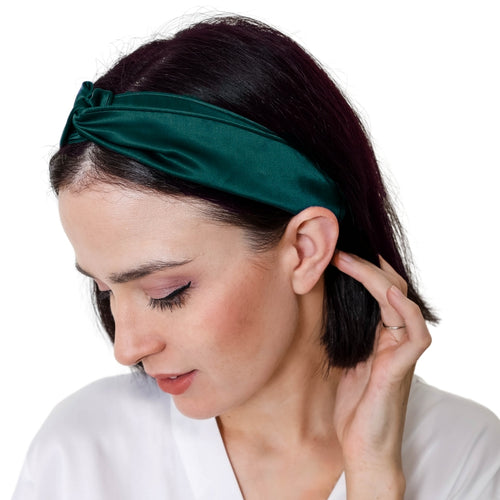 Silk Headband - Emerald Green - SILKEDGED MULBERRY SILK Co.