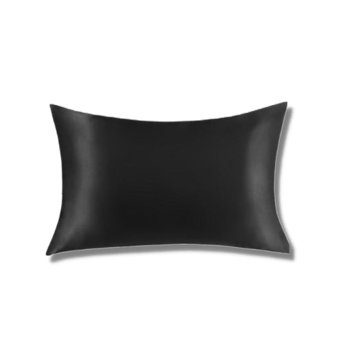 Silk Pillowcase - Caviar Black - Standard - SILKEDGED MULBERRY SILK Co.